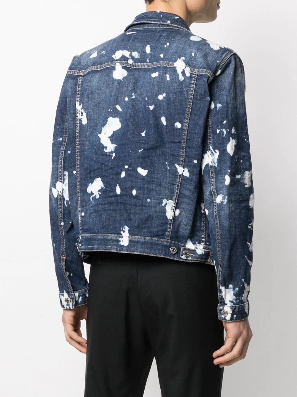 paint splatter denim jacket - 4