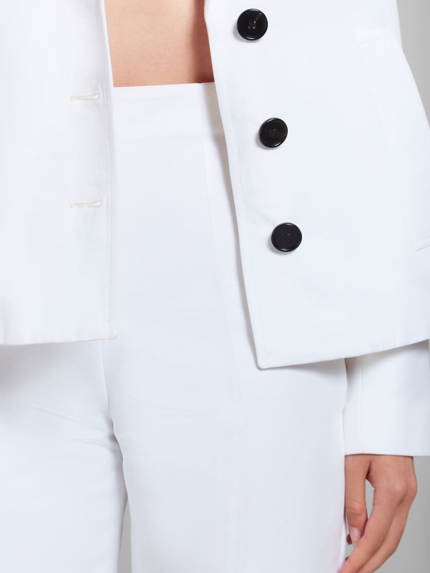 WHITE CADY CROPPED TROUSERS - 4