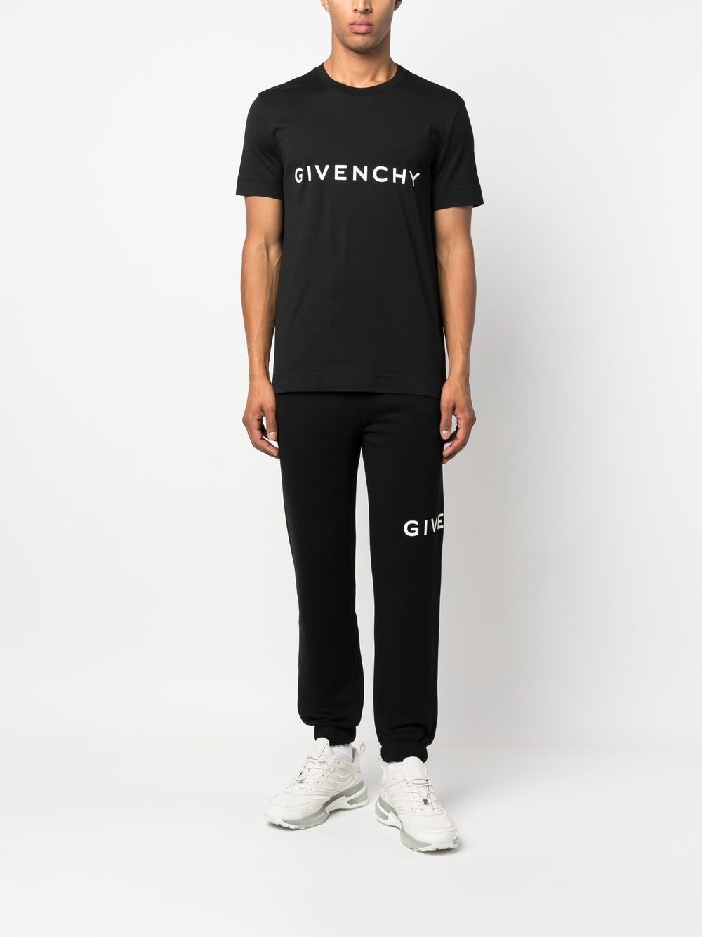 logo-print cotton track trousers - 2