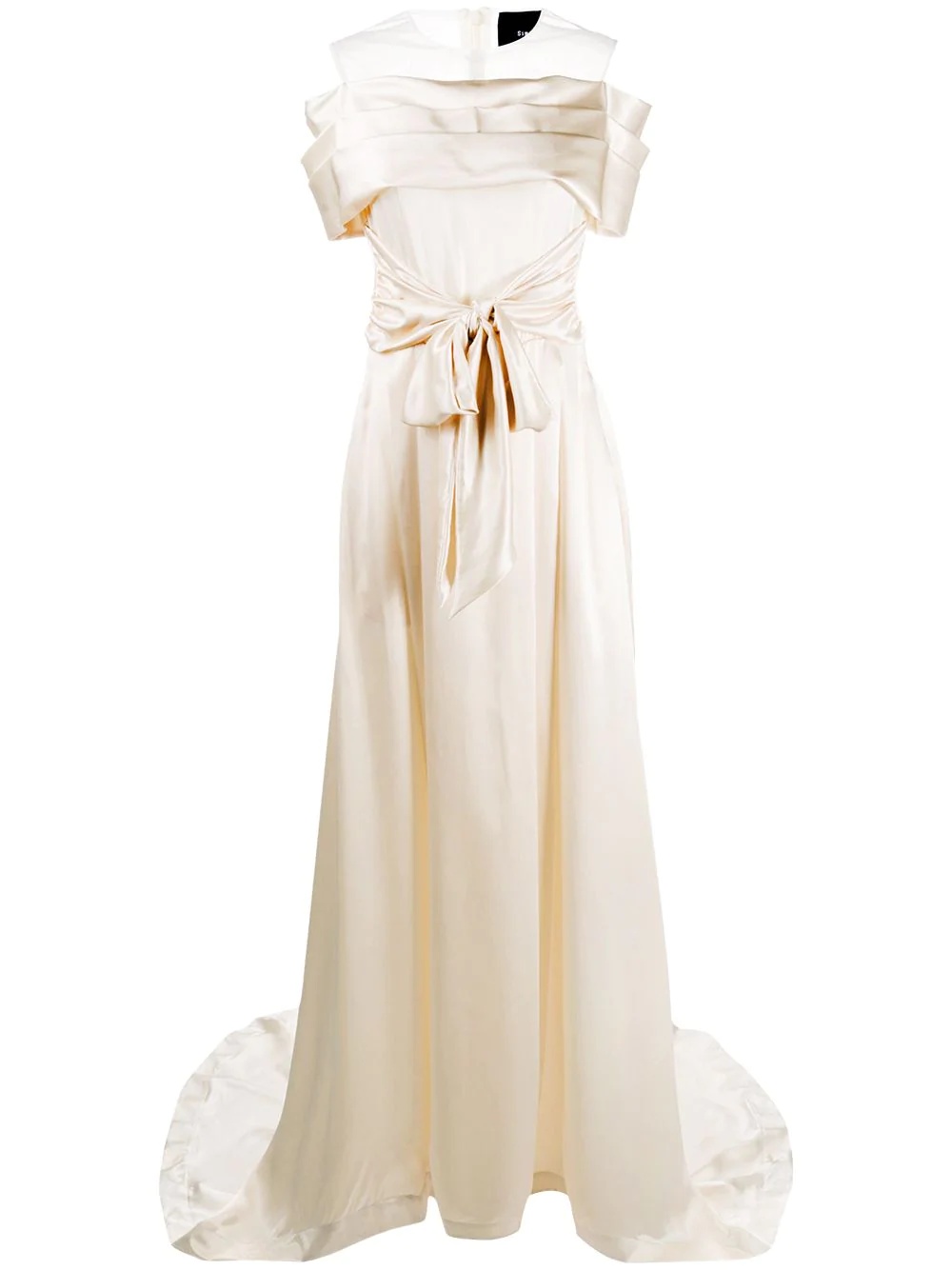 front tie fastening gown - 1