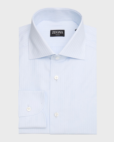 ZEGNA Men's Trecapi Cotton Tonal Stripe Dress Shirt outlook