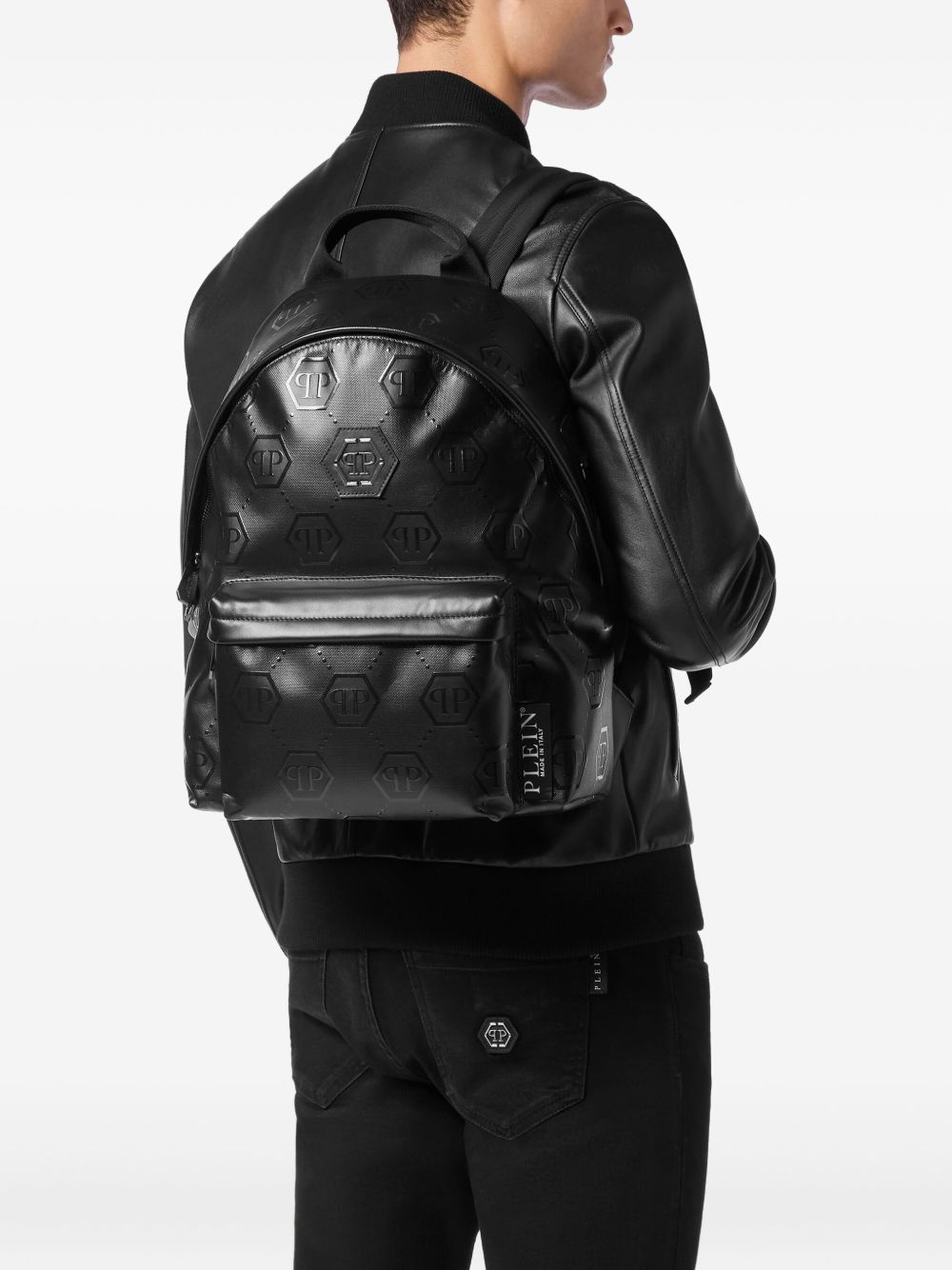 monogram-embossed backpack - 2