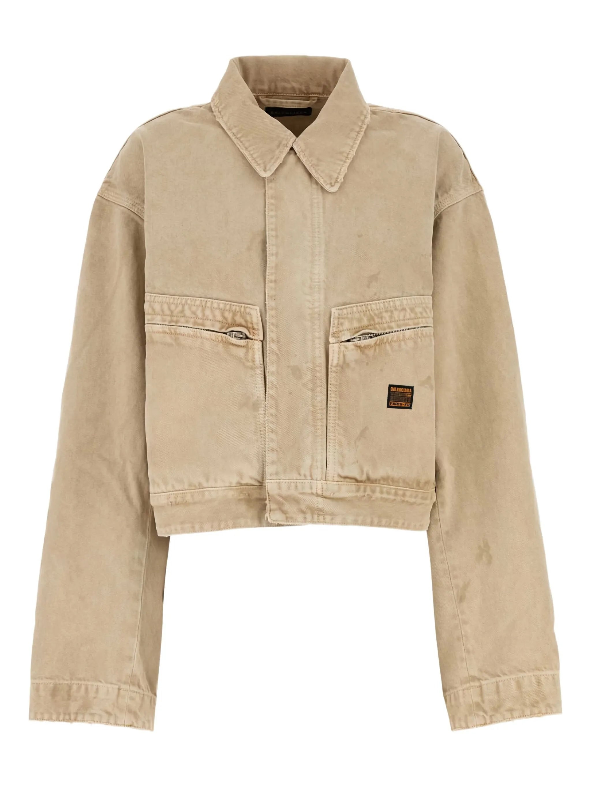 zipped-pocket long-sleeves denim jacket - 1