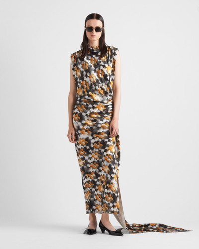 Prada Long printed satin dress outlook