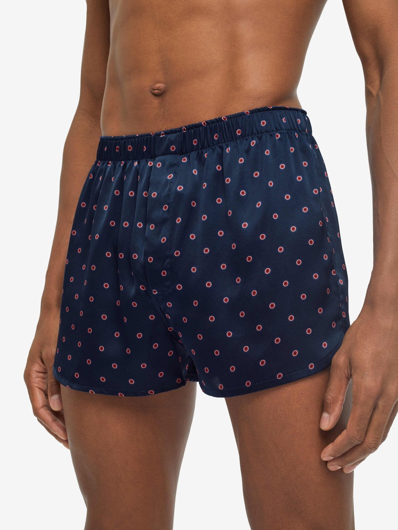 Men's Modern Fit Boxers Brindisi 79 Silk Satin Navy - 6