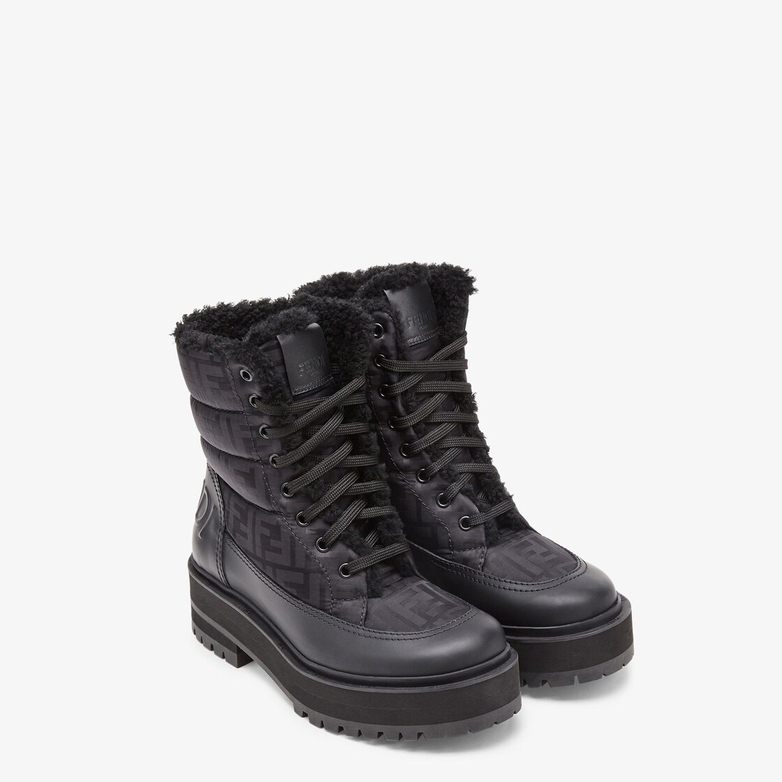 Black leather biker boots - 4