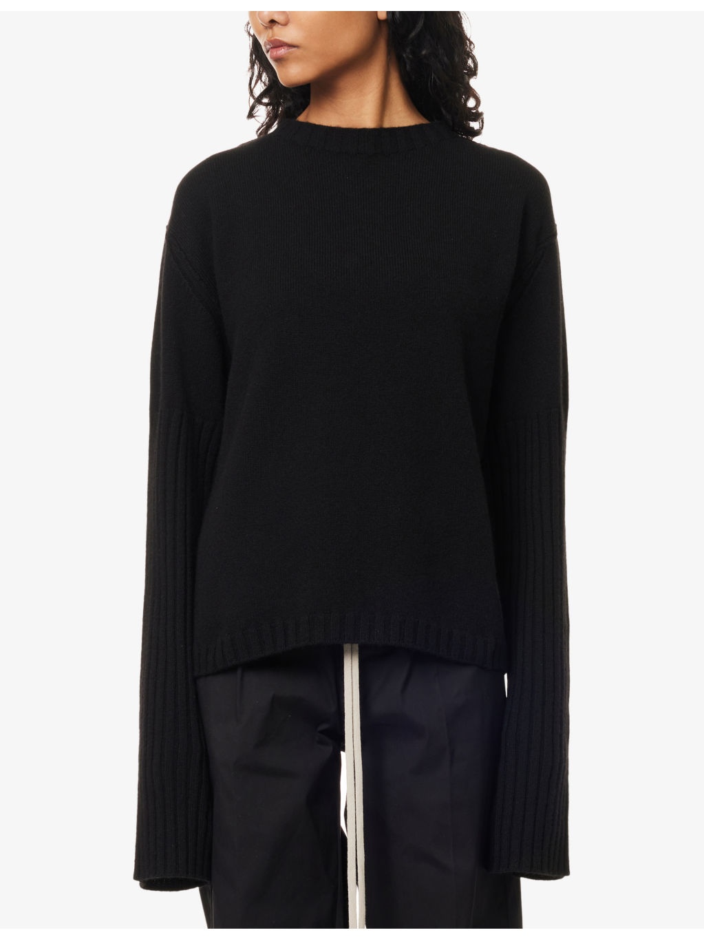 Round-Neck Long-Sleeves Cashmere Jumper - 3