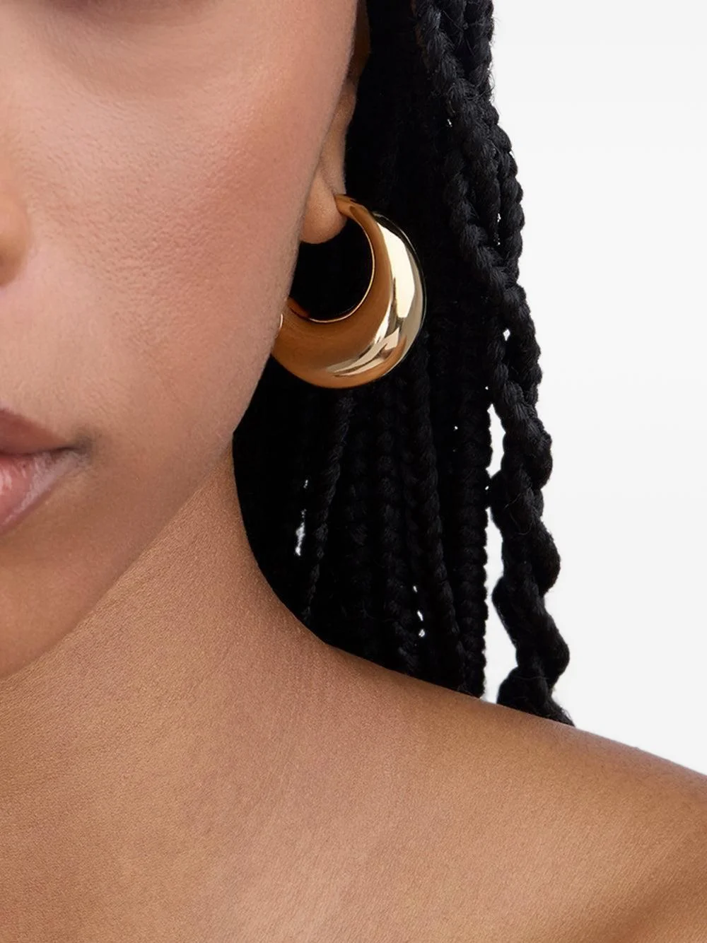 puffy hinged hoop earrings - 1