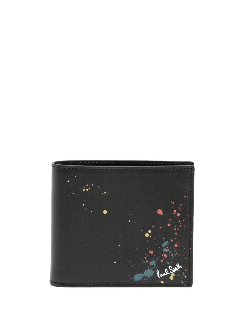 logo-print leather wallet - 1