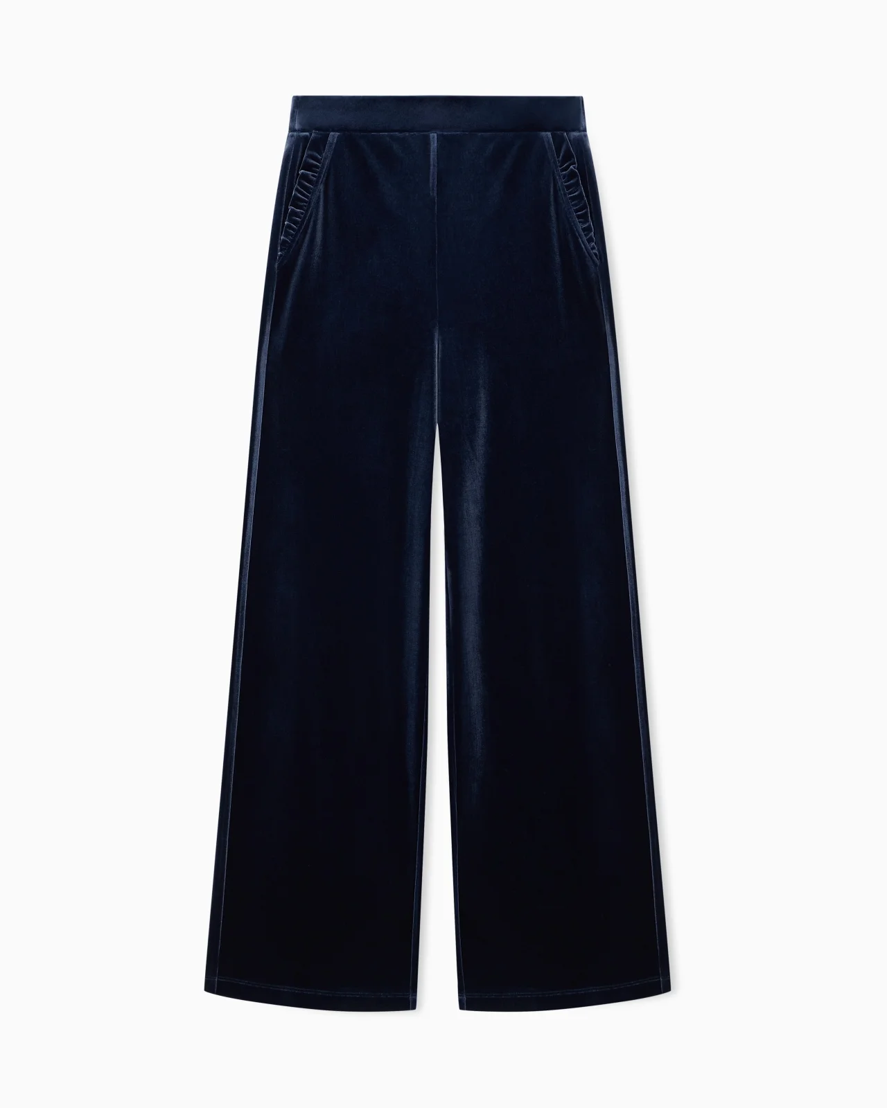 WIDE-LEG STRETCH CHENILLE TROUSERS WITH SIDE POCKETS - 1