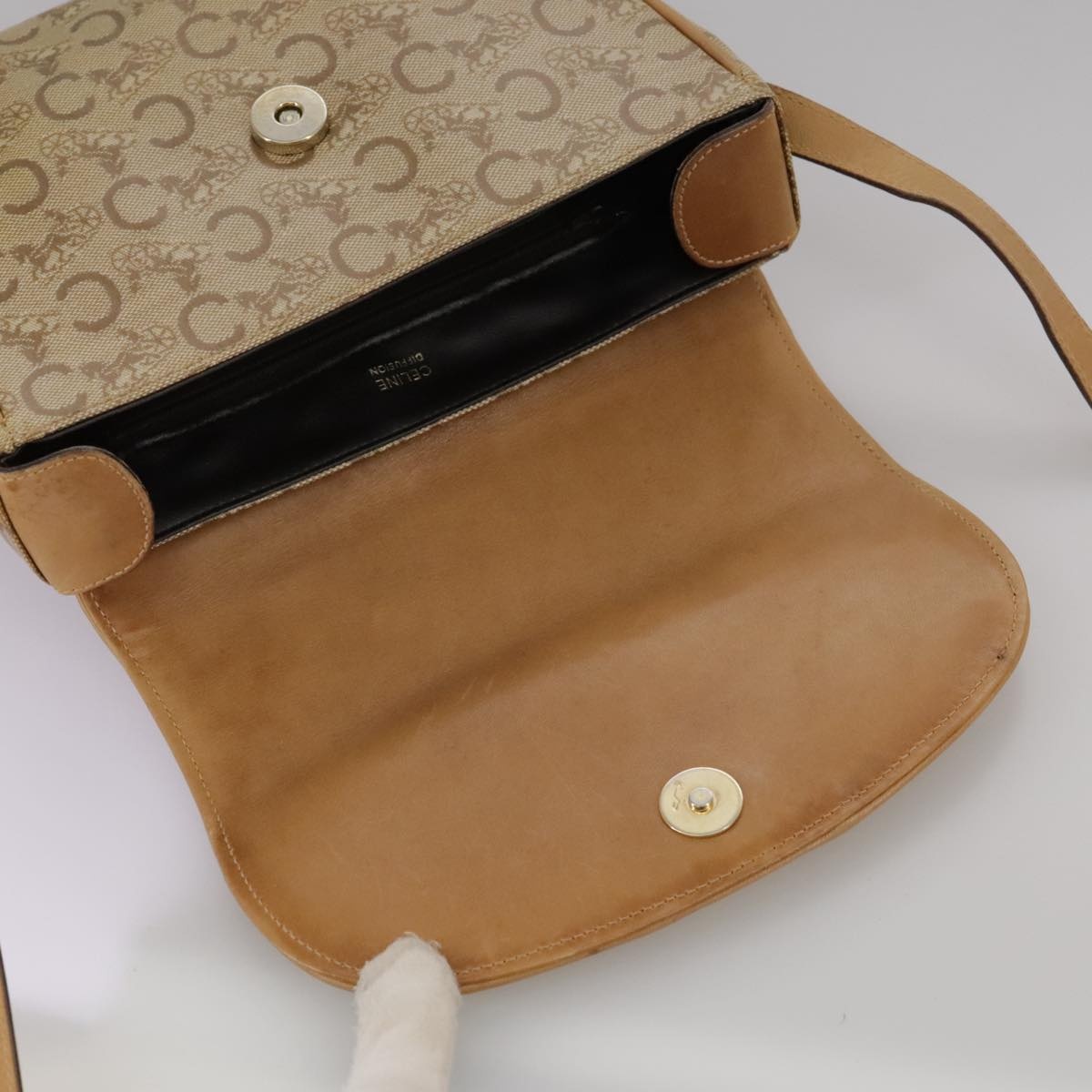 CELINE C Sulky Shoulder Bag Pvc Beige Gold - 16