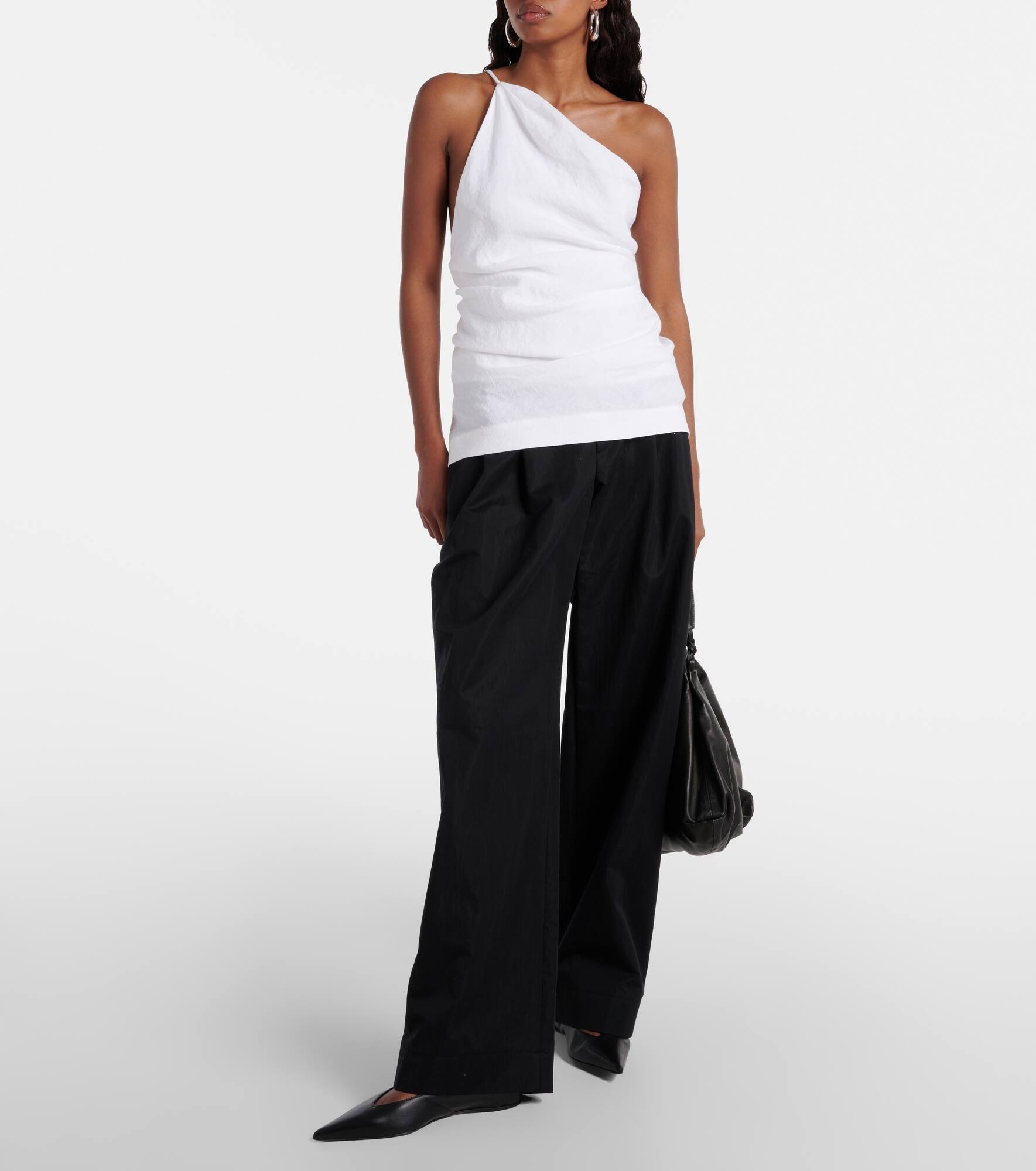 Petra one-shoulder linen top - 6