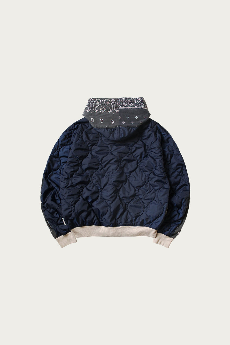 Kapital SWT Knit Bandanna BIVOUAC Hooded Blouson - Black outlook