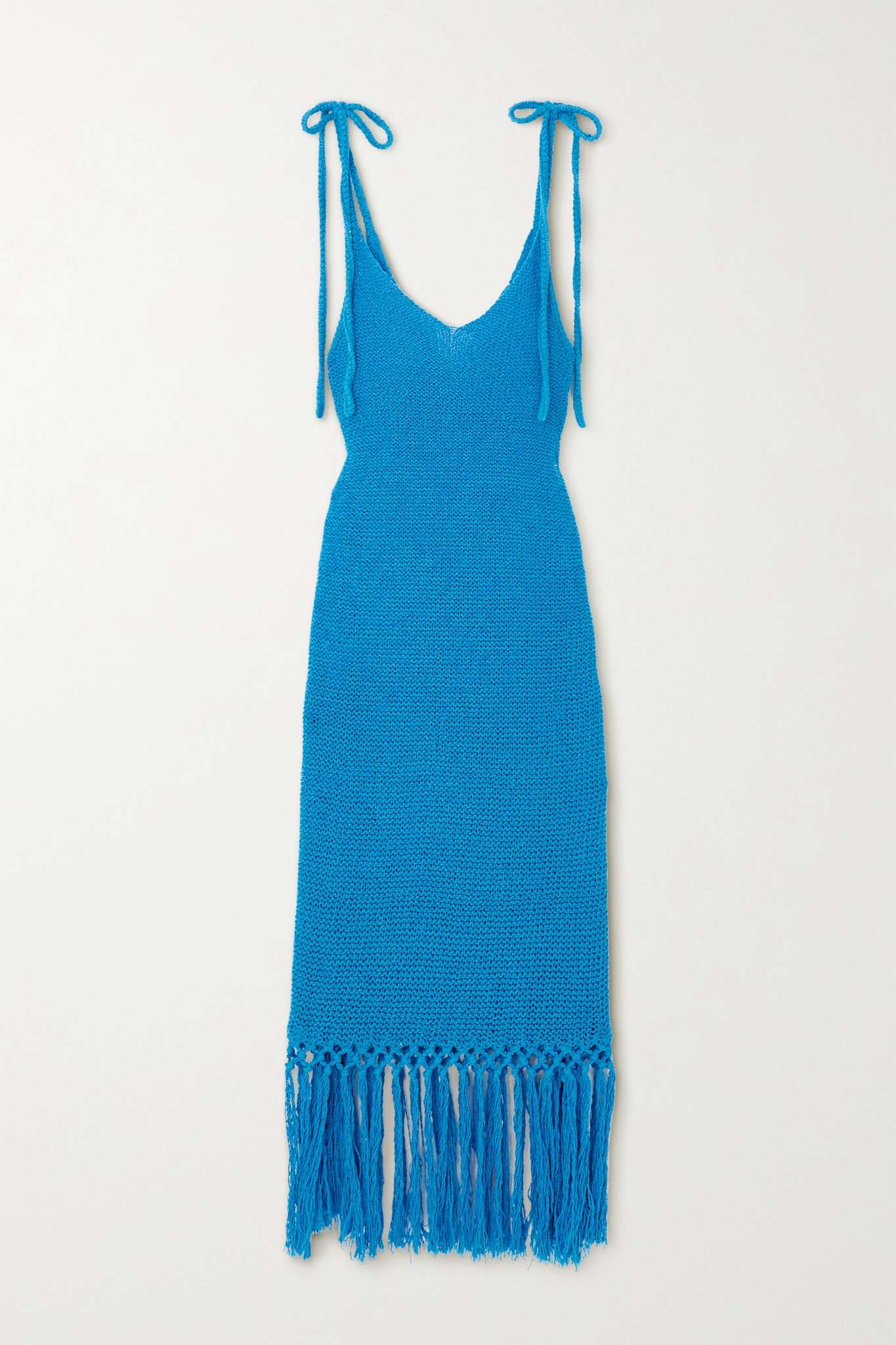 Sunset At The Beach fringed crocheted cotton midi dress - 1