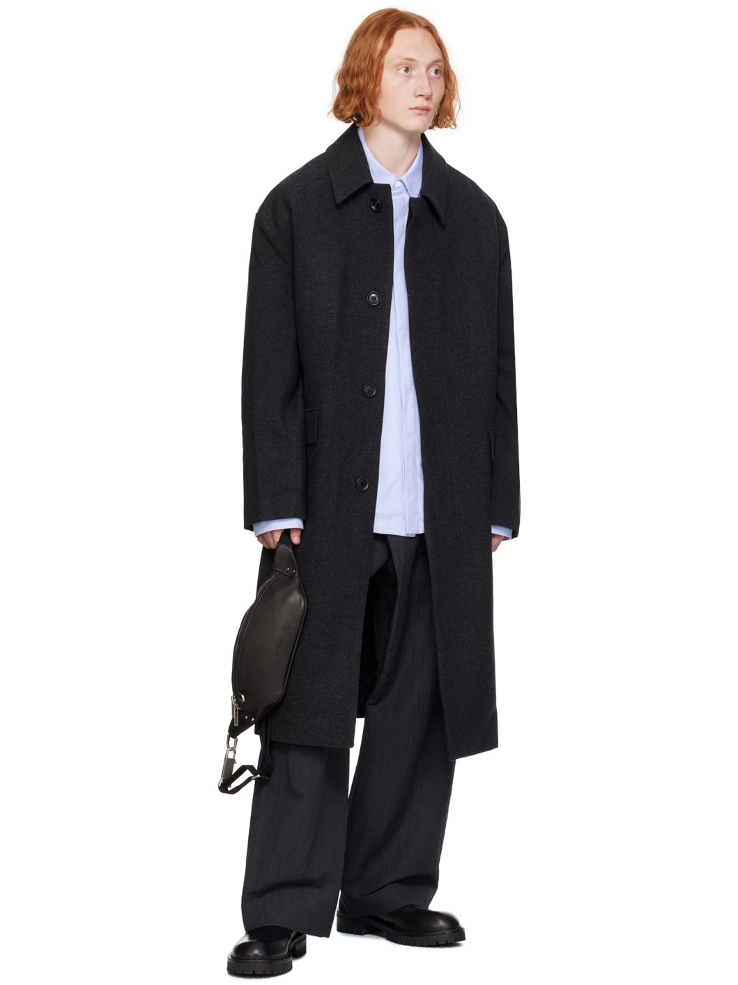 Gray Washed Wool Trousers - 4