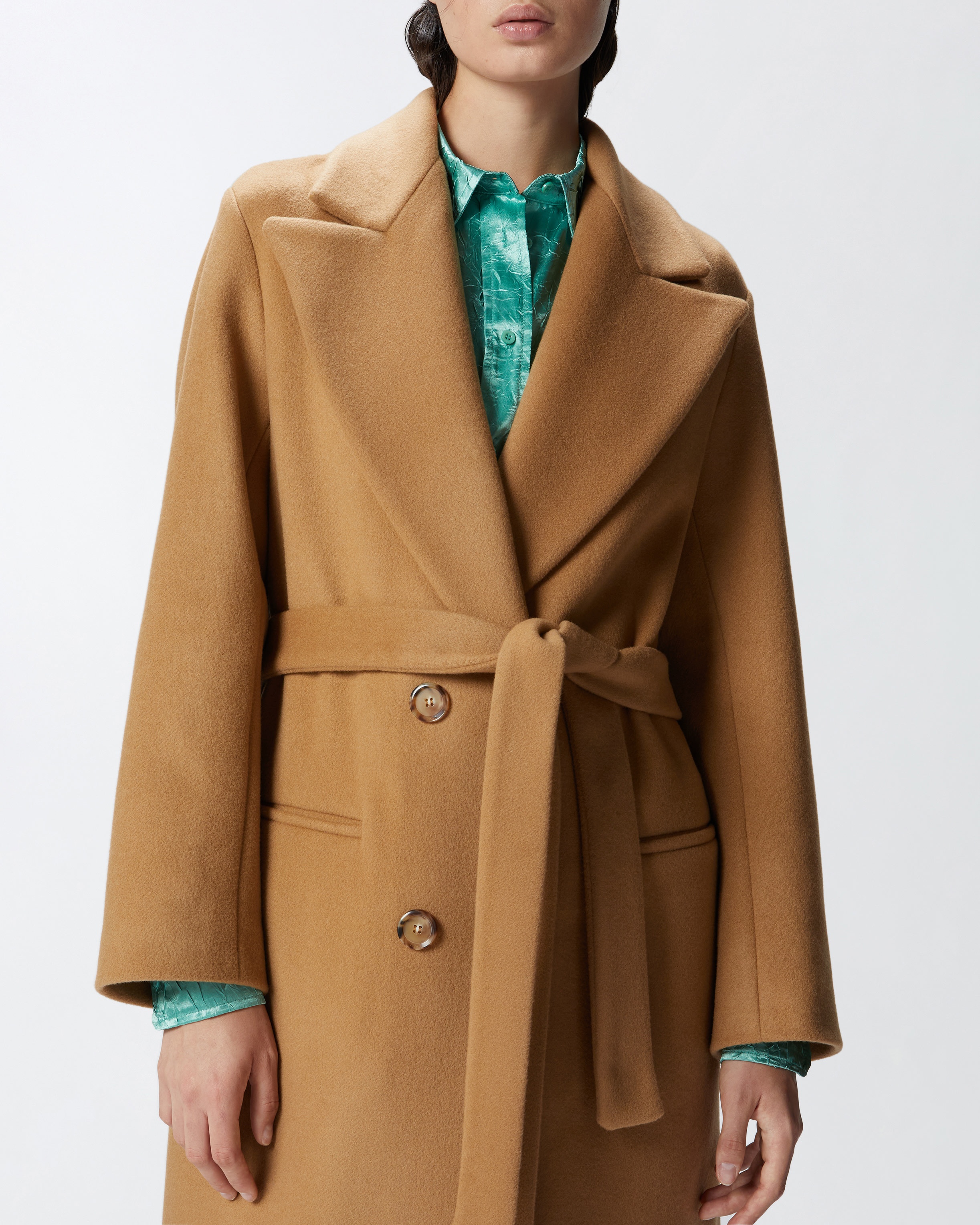 トレンチコート Pinko Double-Breasted Coat With Belted Waist 24320082_54414143_1000.jpg