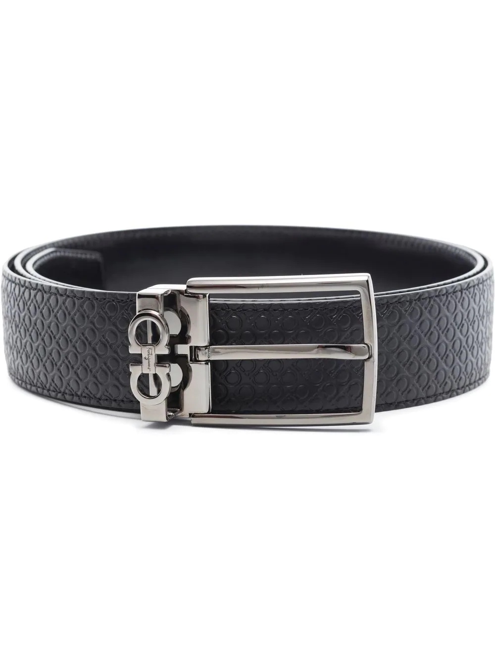 Gancini-motif leather belt - 1