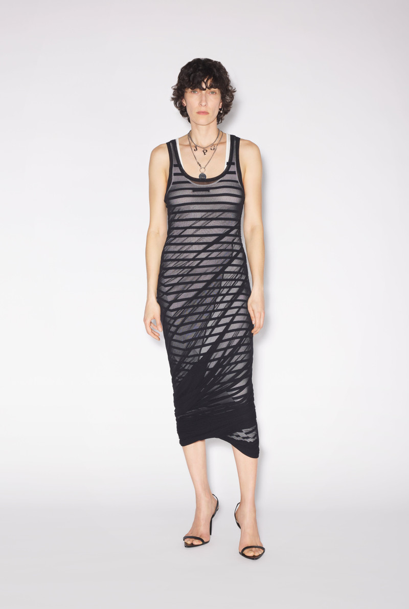 THE MID-LENGTH KNIT MARINIÈRE DRESS - 1
