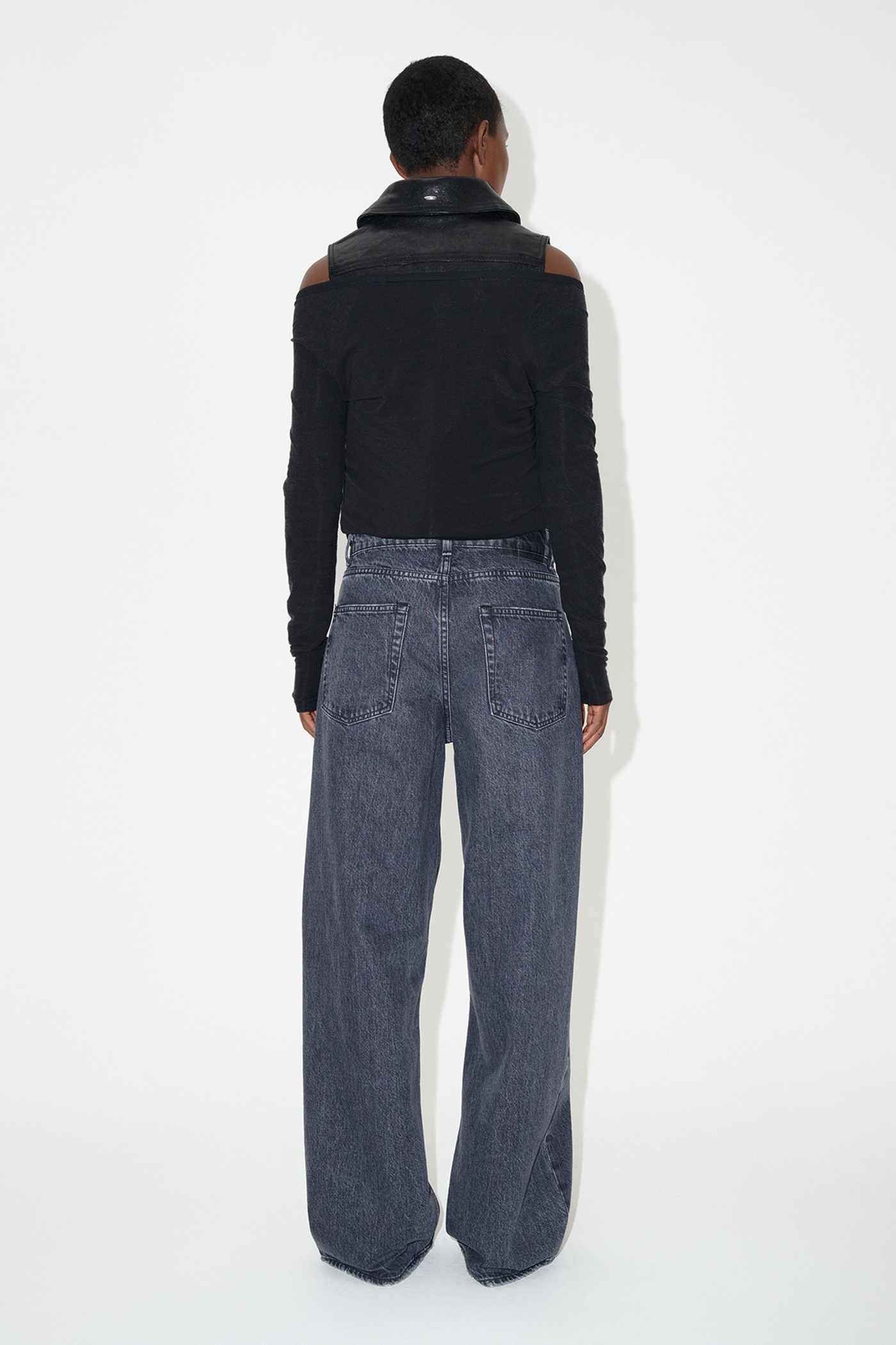 Full Cut Black Slash Denim - 6
