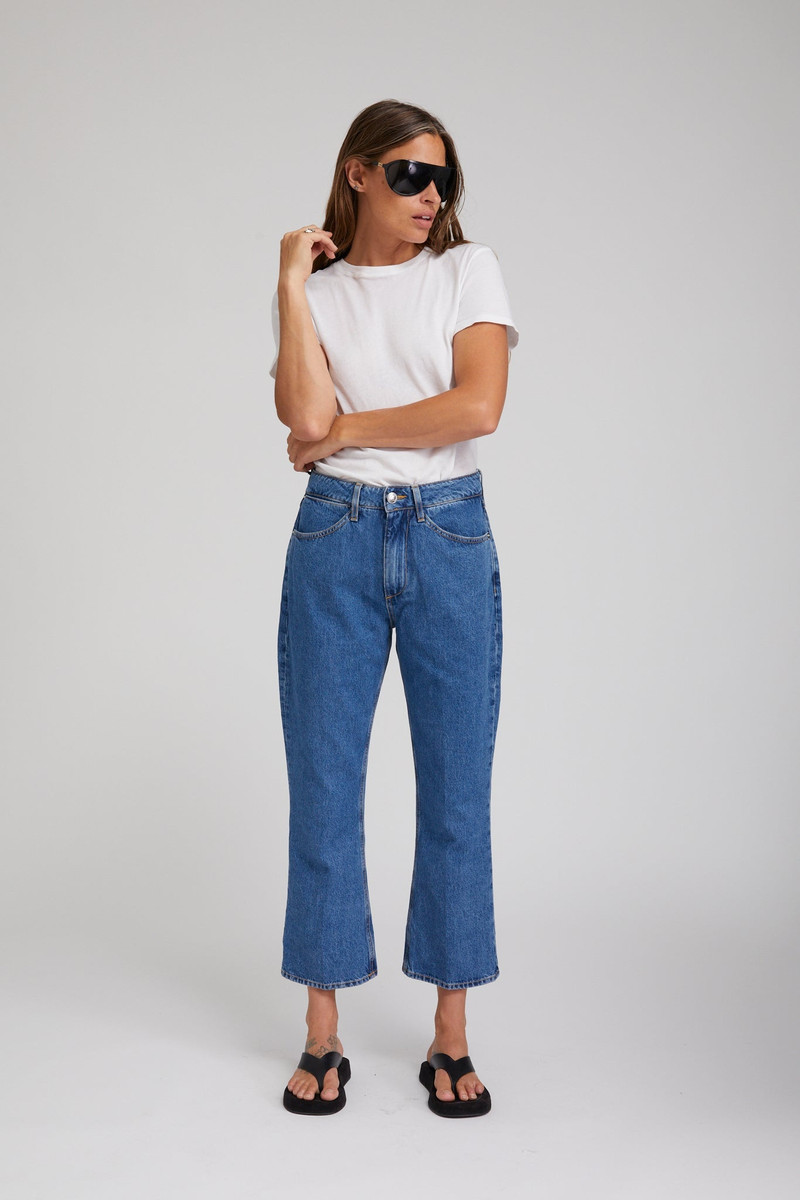 SPRWMN GOODALL CROP FLARE DENIM PANTS outlook