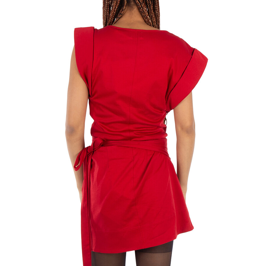 Isabel Marant Ladies Red Maisan Draped Cotton T-Shirt - 3