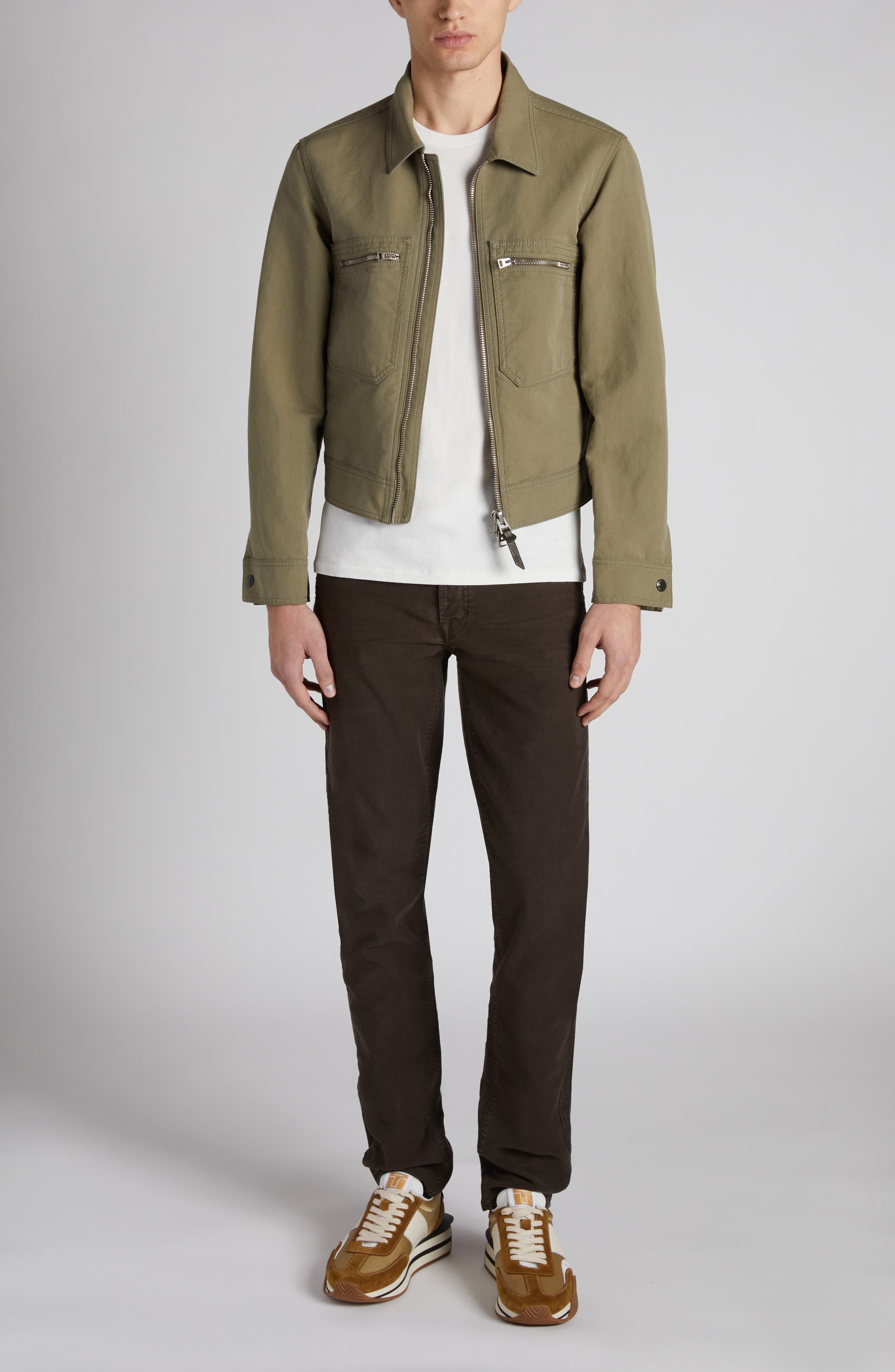 TOM FORD Cotton Trucker Jacket in Fg195 Olive at Nordstrom - 2