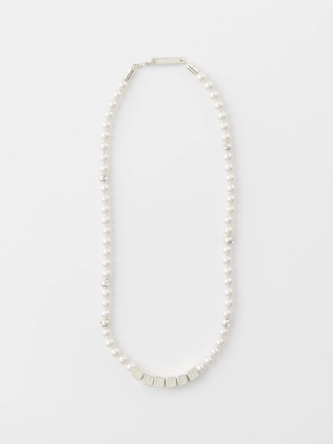 PEARL LETTER BLOCK NECKLACE - 1