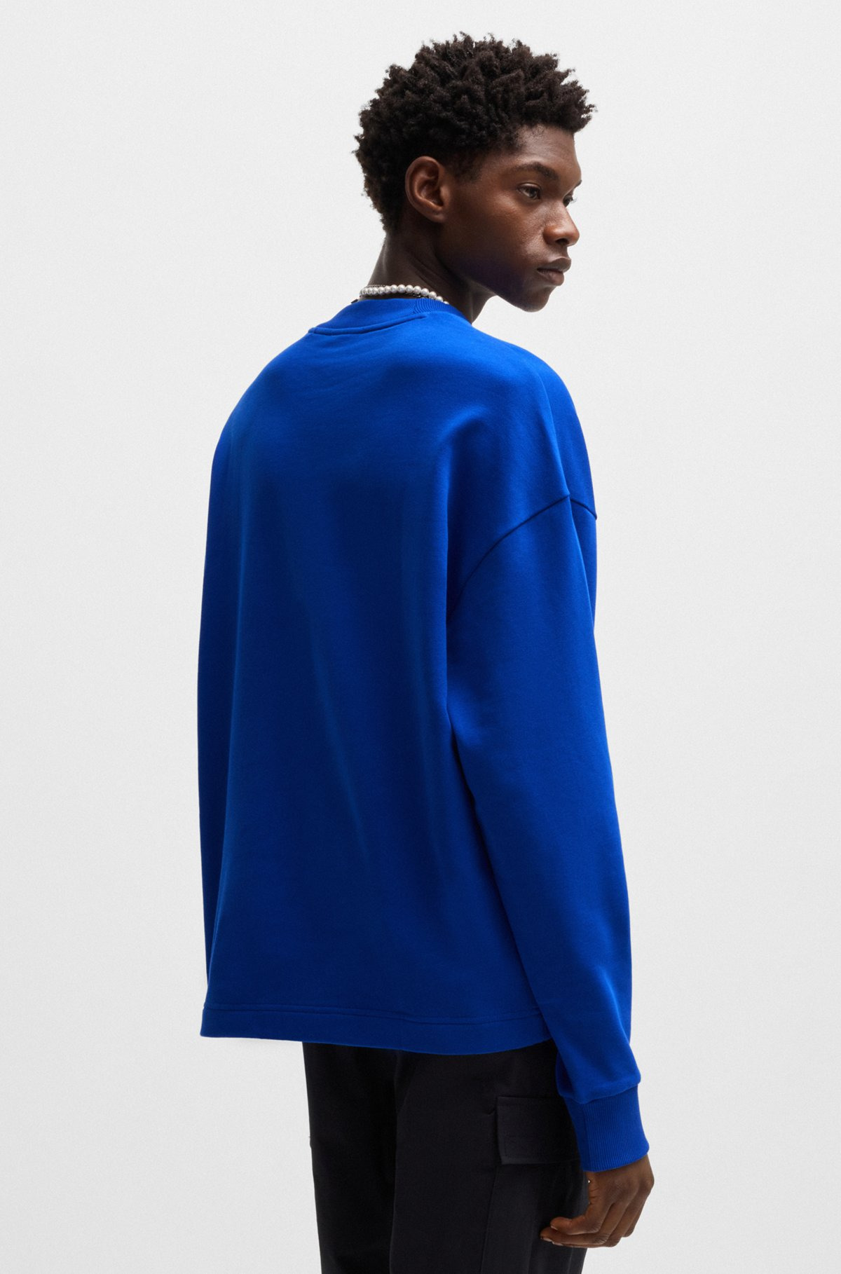 COTTON-TERRY SWEATSHIRT WITH HAPPY HUGO LOGO PATCH - 5