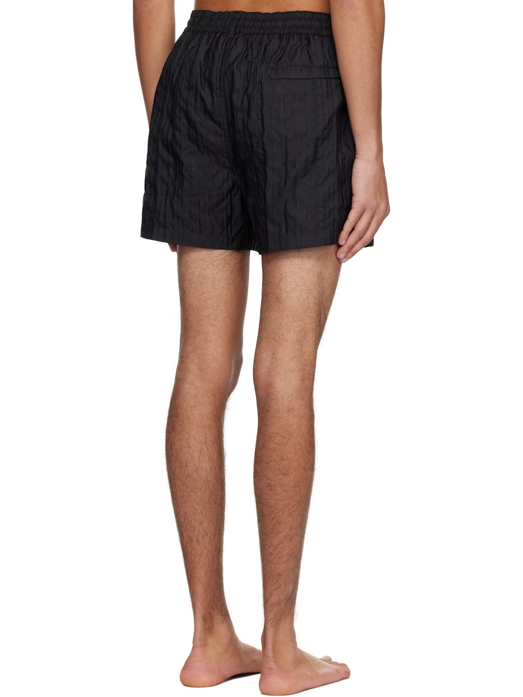 Black Shadow Stripe Swim Shorts - 3
