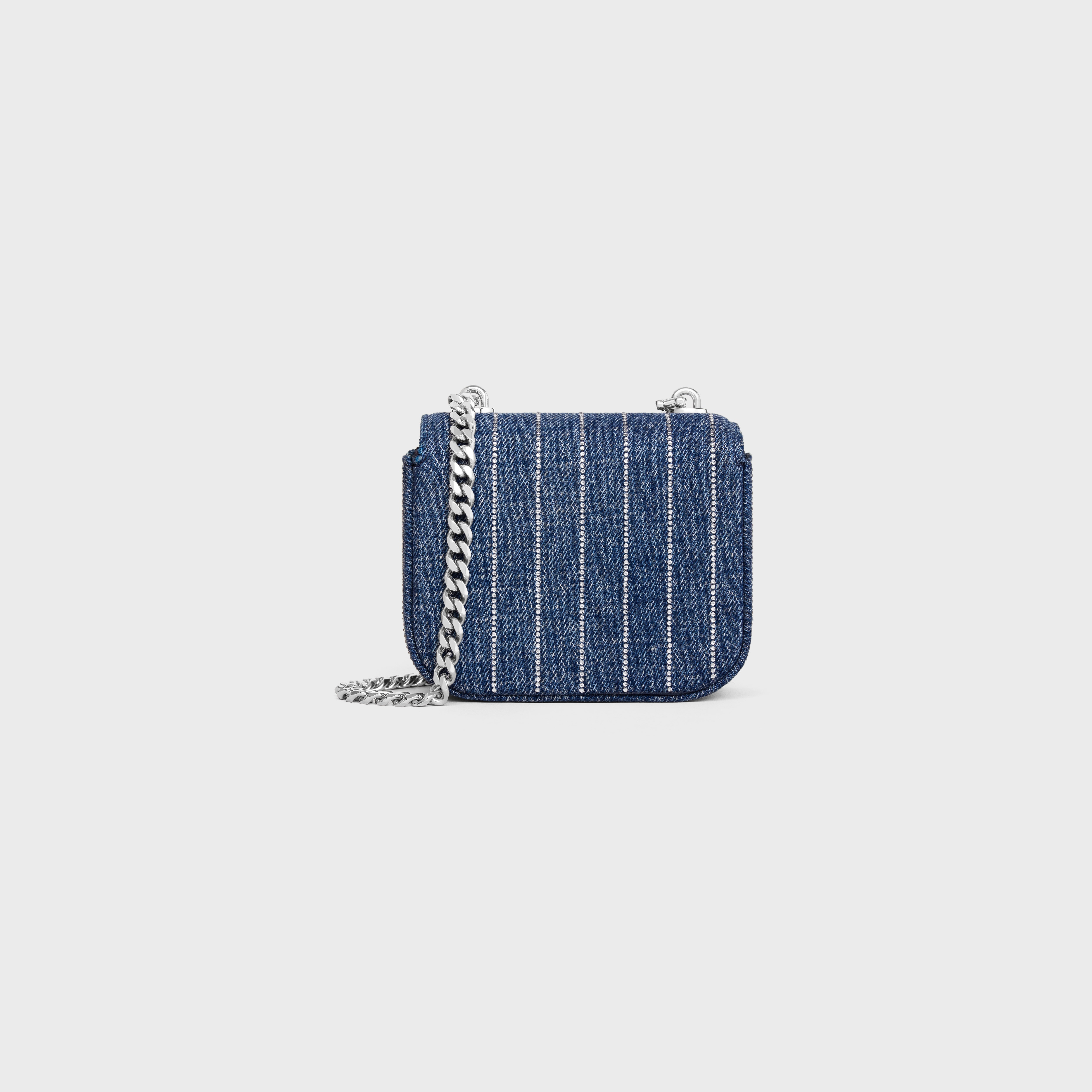 CELINE MINI CHAIN CLAUDE IN Striped 関税込 ハンドバッグ MINI CHAIN CLAUDE IN STRIPED TEXTILE - | CELINE