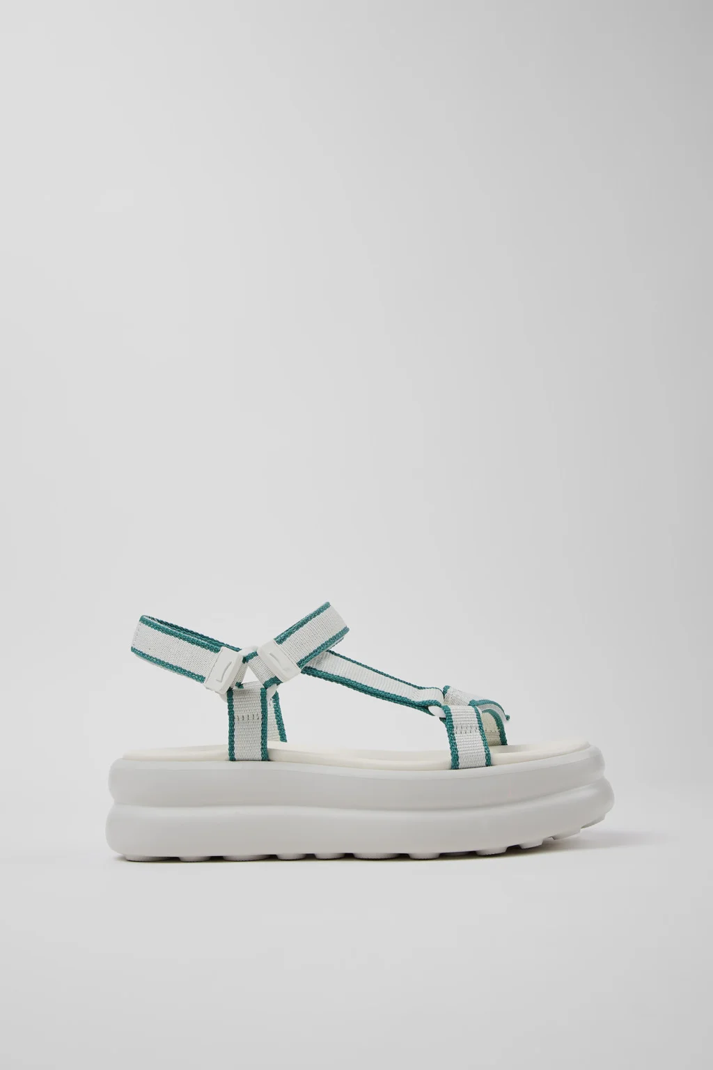 Pelotas Flota Up White and Green Textile Sandals for Women. - 1