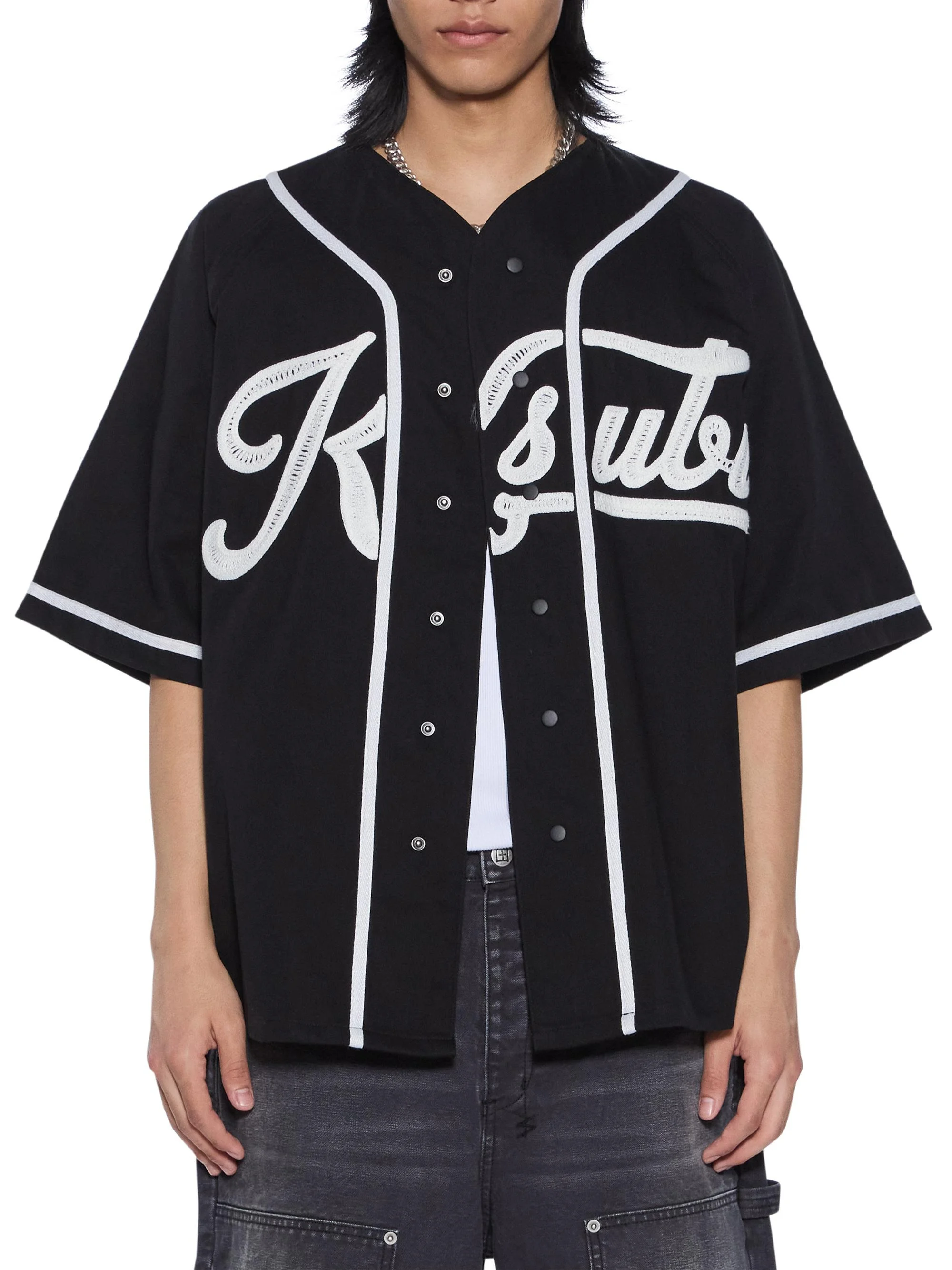 Men's Outfield Logo Baseball Jersey - Black - 1