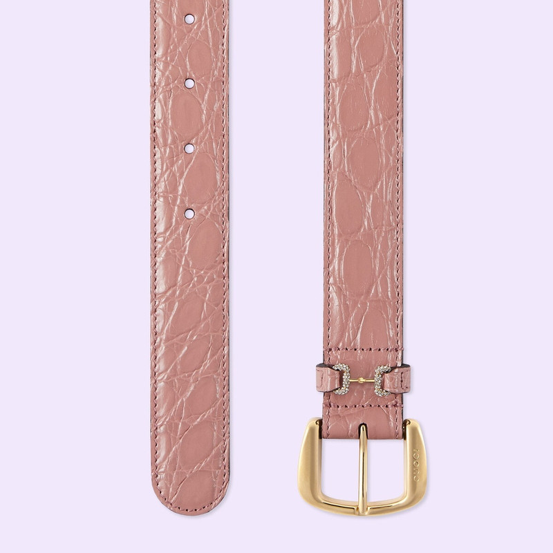 GUCCI Caiman belt with crystal Horsebit outlook