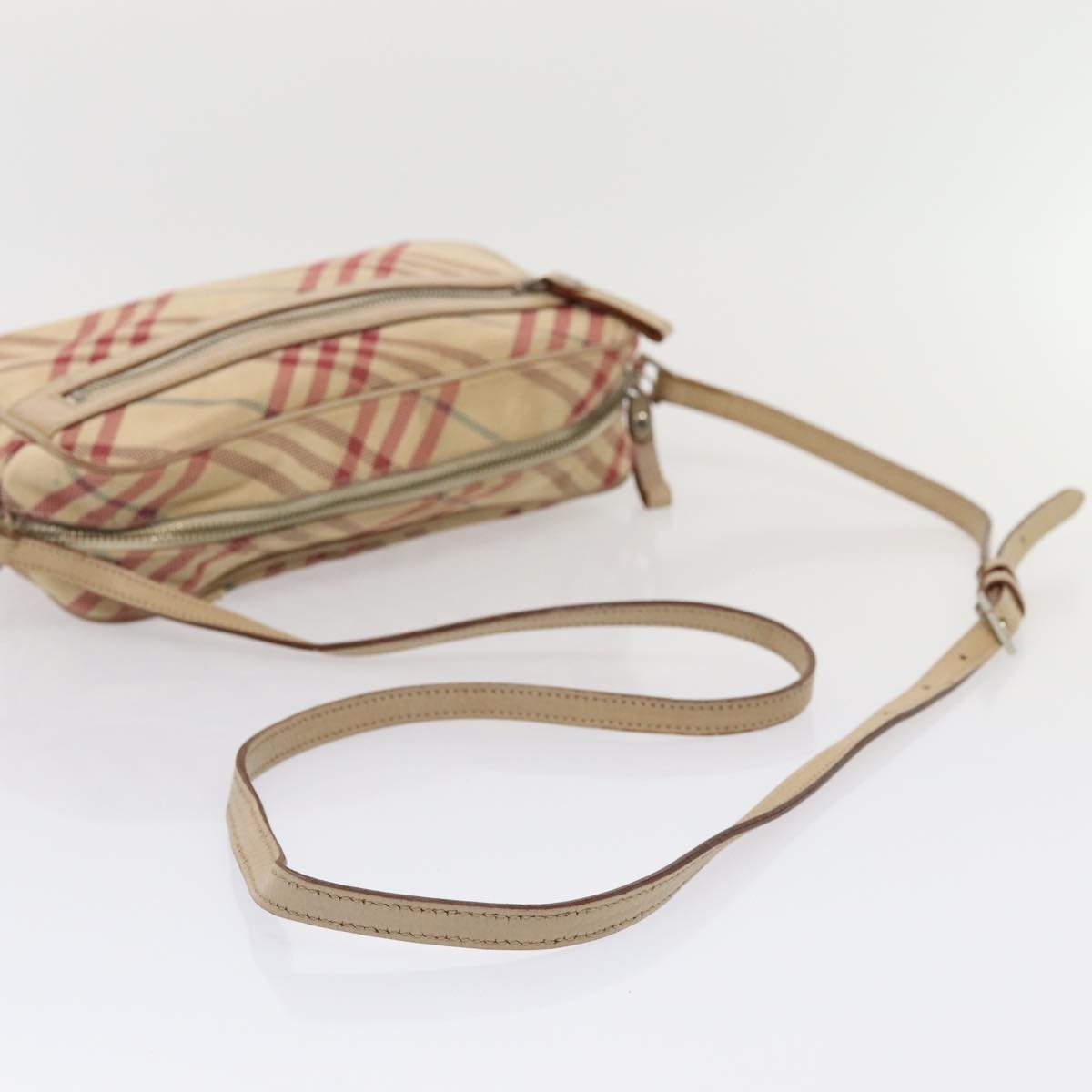 Burberry Nova Check Blue Label Shoulder Bag Canvas Beige Red - 7