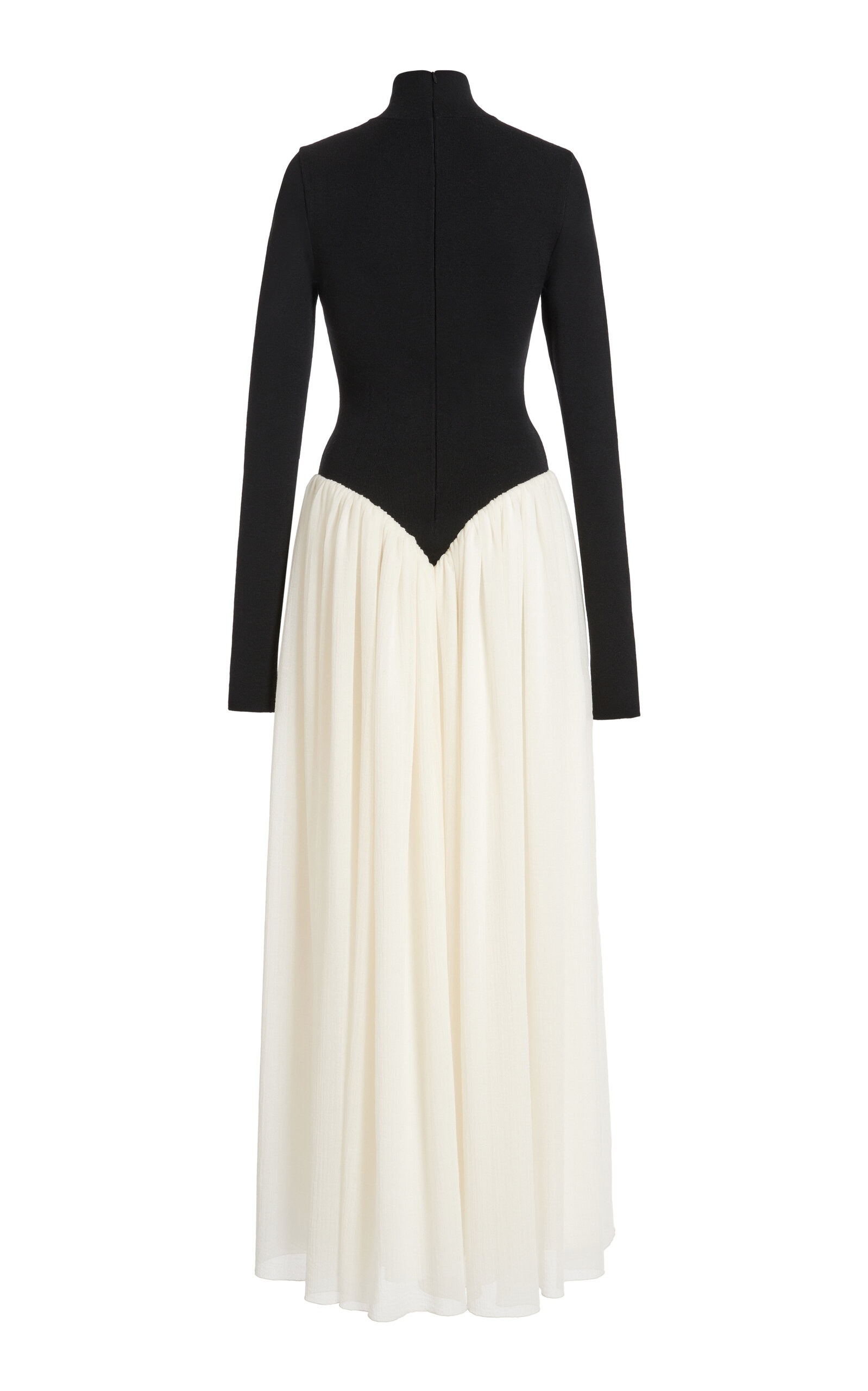 Wool Gauze Maxi Dress black/white - 8