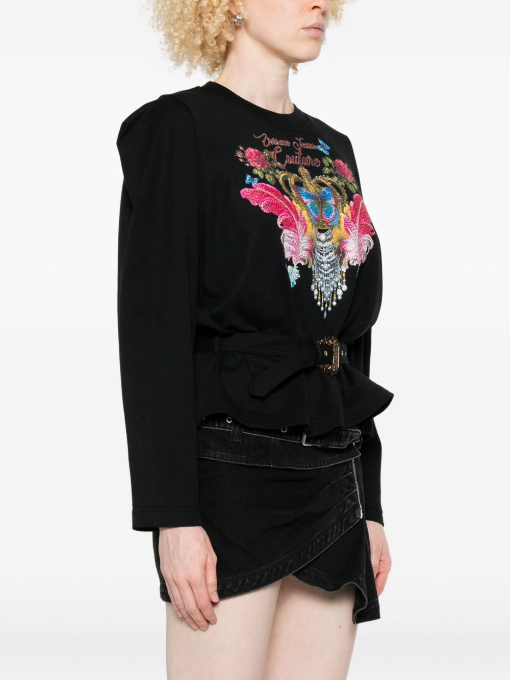 crown-embellished long-sleeve top - 3
