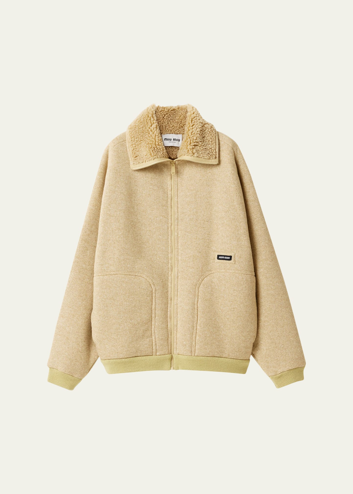 Faux Fur Lined Fleece Zip Jacket - 1