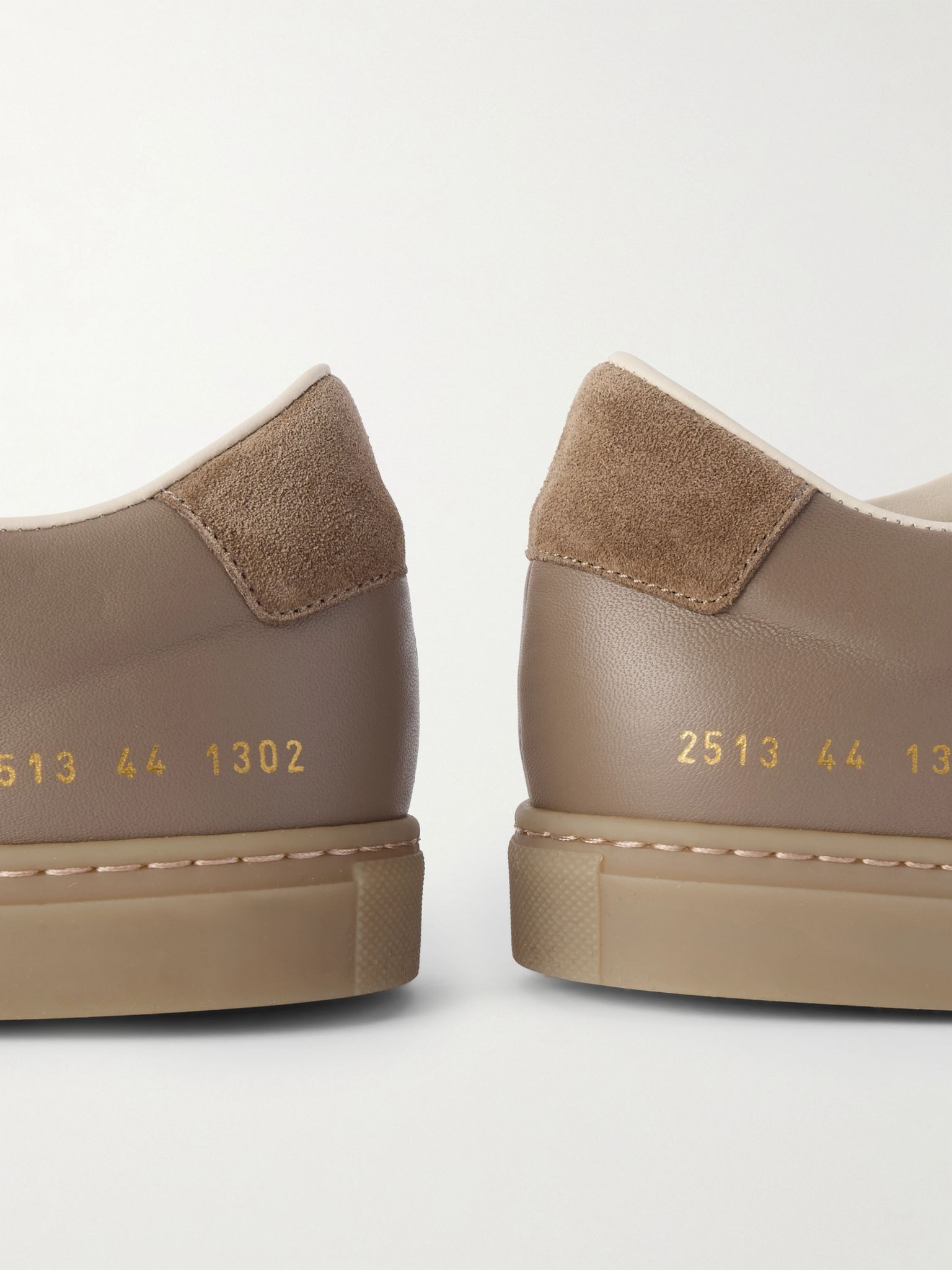Bball Suede-Trimmed Leather Sneakers Light brown - 5