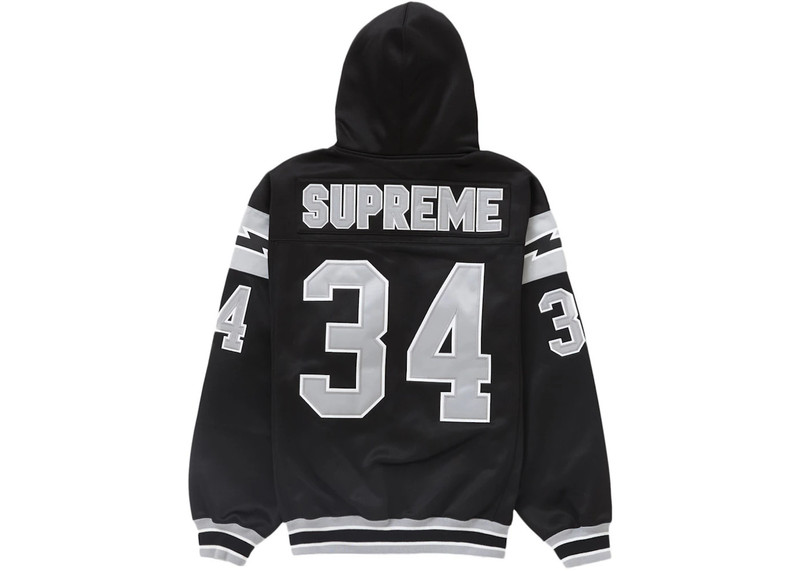 Supreme Supreme Football Zip Up Hooded Sweatshirt Black outlook