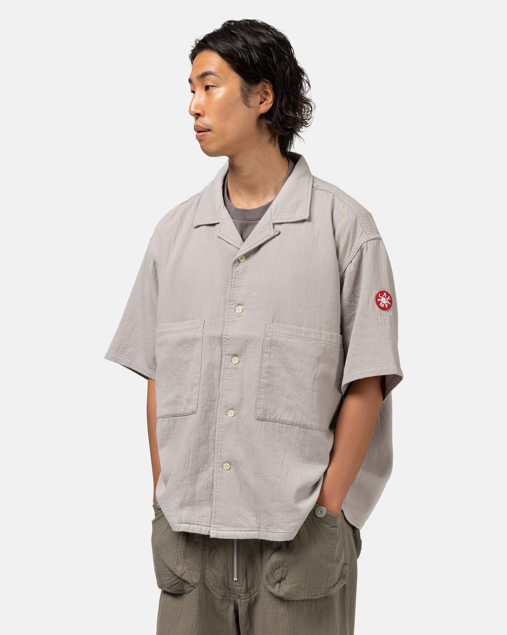 Soft Cw Short Sleeve Open Shirt Grey - 4