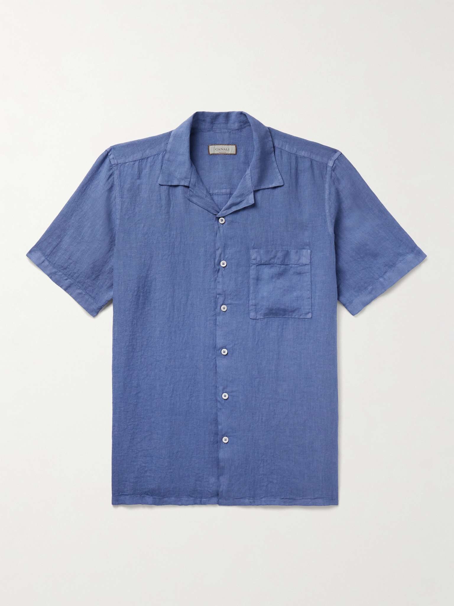 Camp-Collar Linen Shirt - 1
