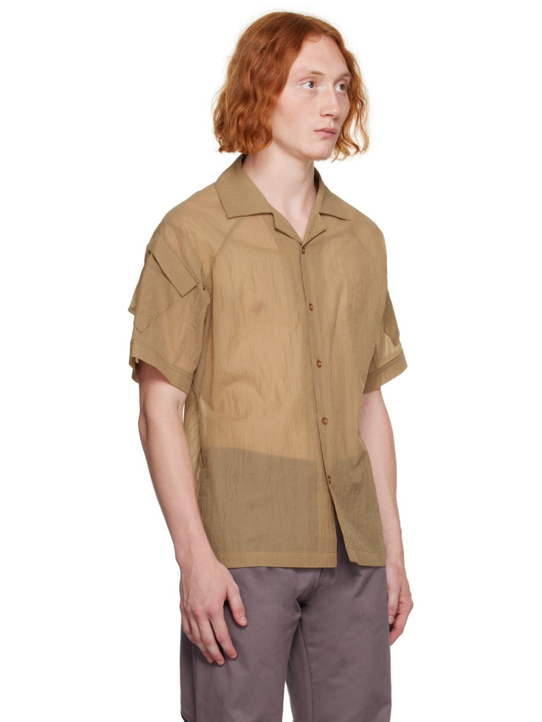 Beige Flap Pocket Shirt - 2