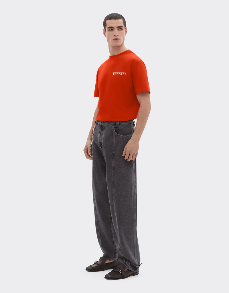 Cotton T-shirt with Ferrari logo 3