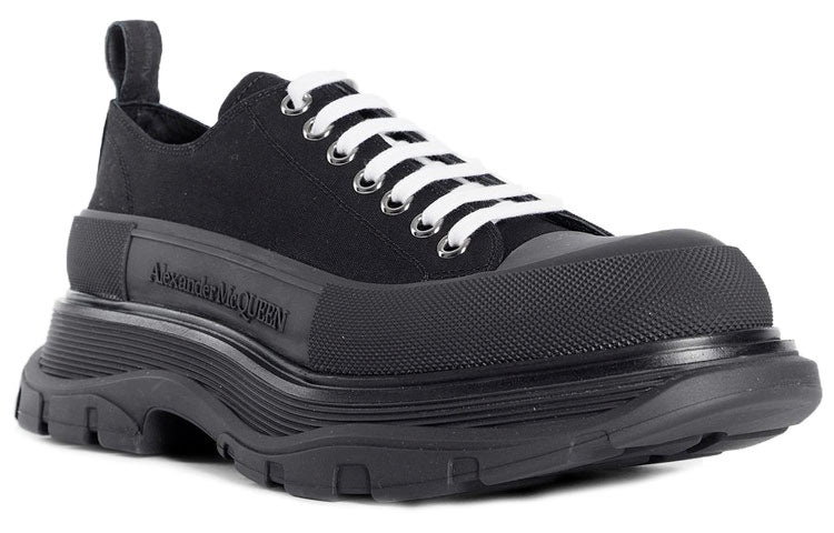 Alexander McQueen Tread Slick Lace Up Sneakers 'Triple Black' 604257W4L321000 - 3