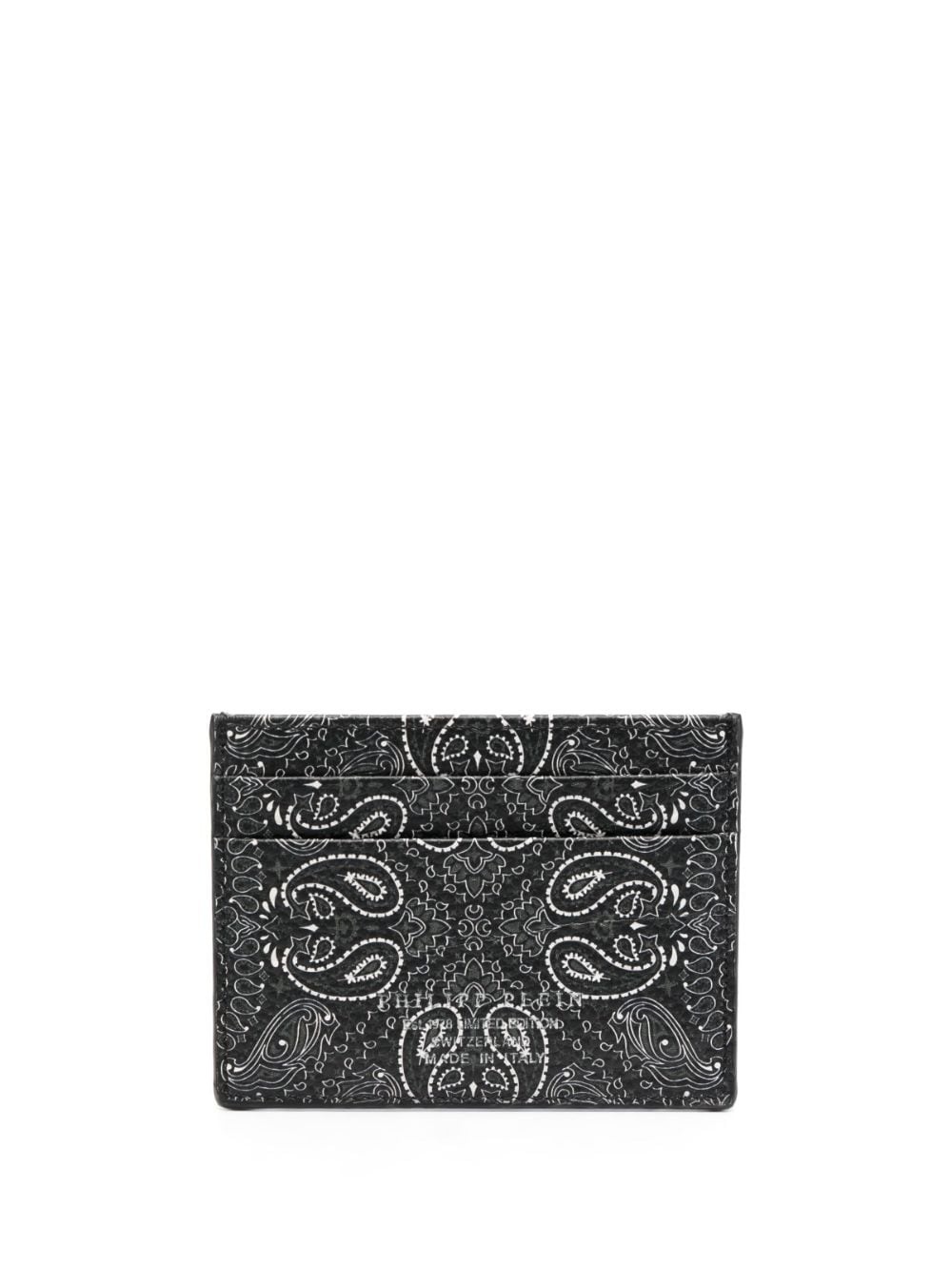 logo-print leather cardholder - 1