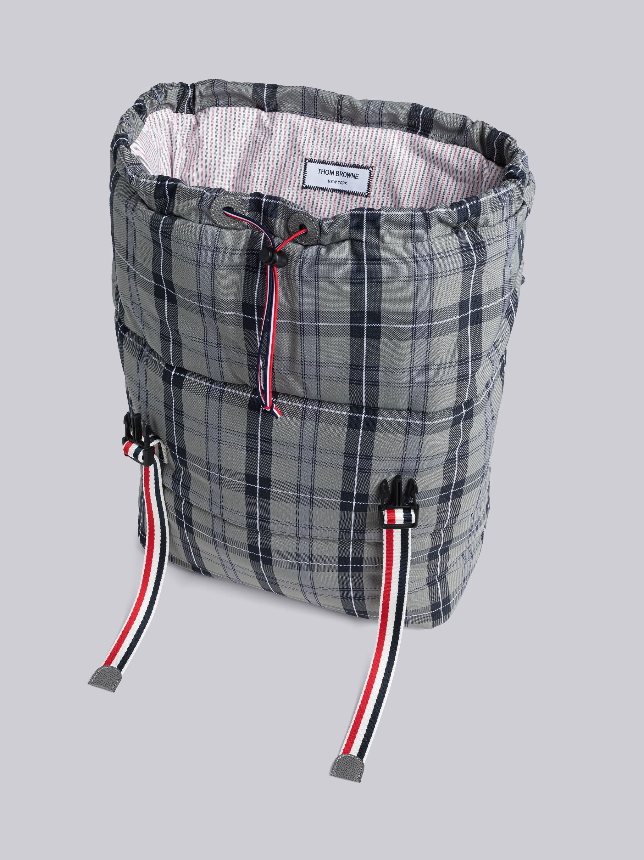 Tartan Nylon Canvas Puffer Backpack - 5