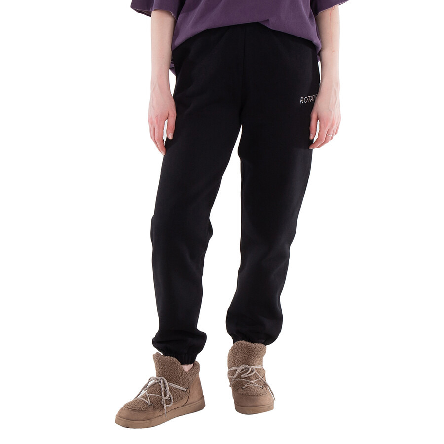 Rotate Crystal Logo Embellished Sweatpants, Size Small - 3