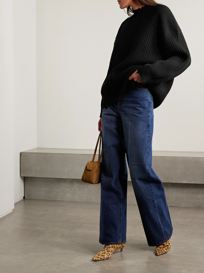 SIMKHAI Willa Distressed Ribbed Wool Sweater outlook