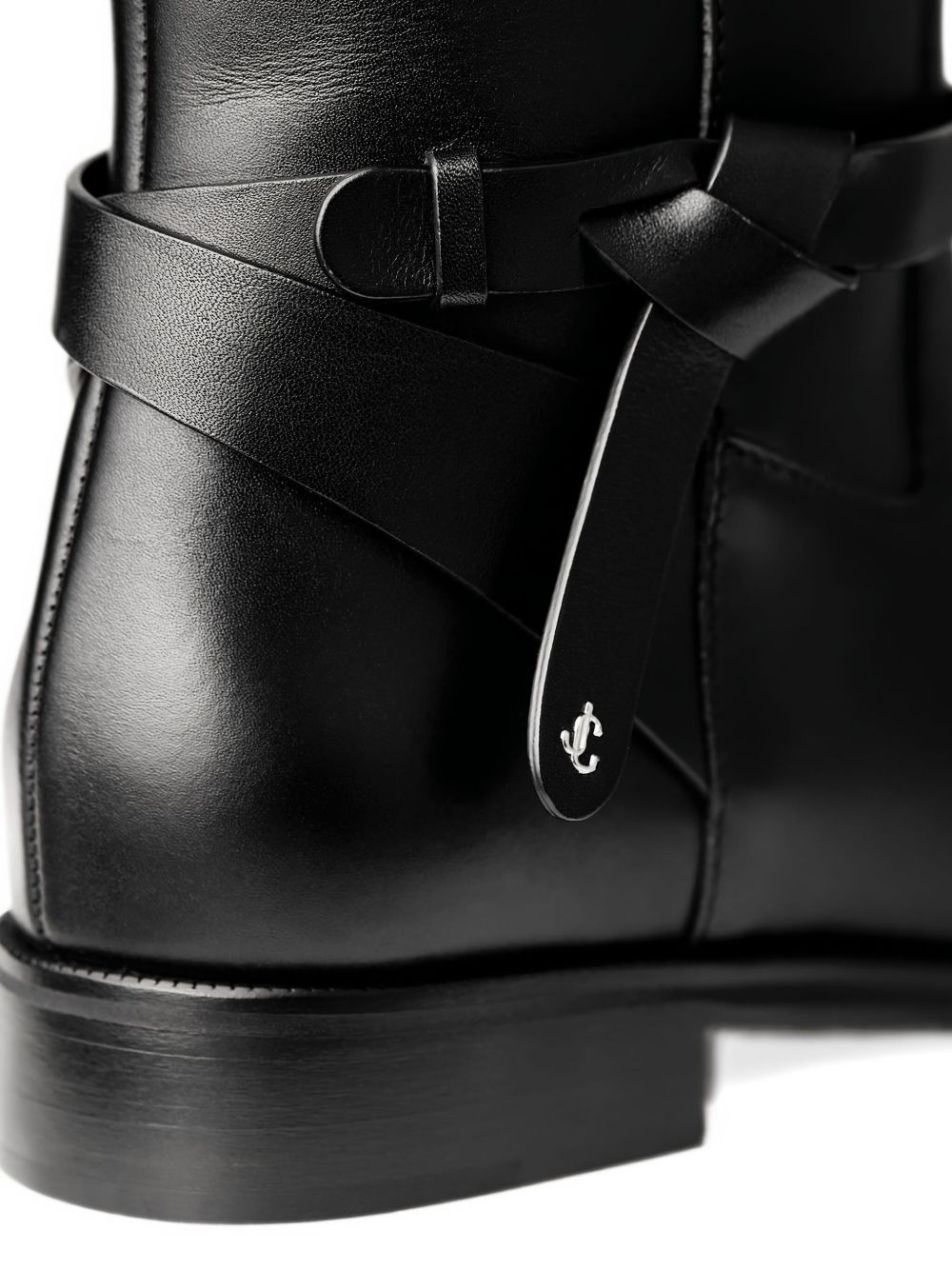 knotted-strap leather boots - 4