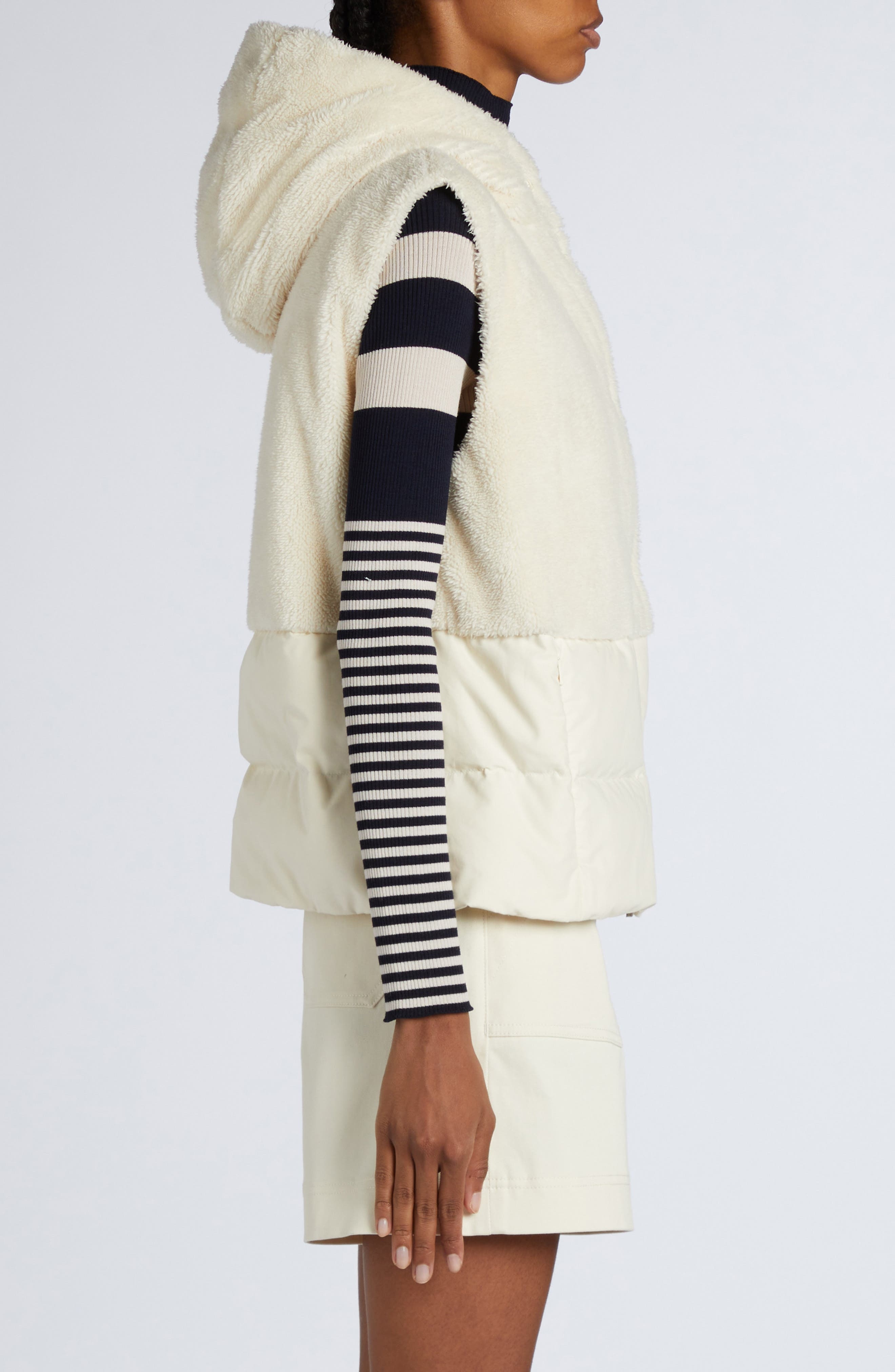 Moncler Floy Mixed Media Down Vest in Silk White at Nordstrom - 5